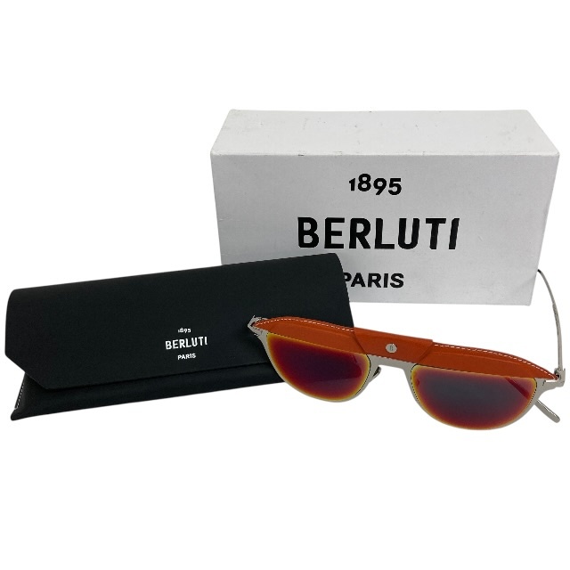 極美品/BERLUTI/ベルルッティ/黒眼鏡/なめし革/入れもの付き添い人/メンズ/RS1330