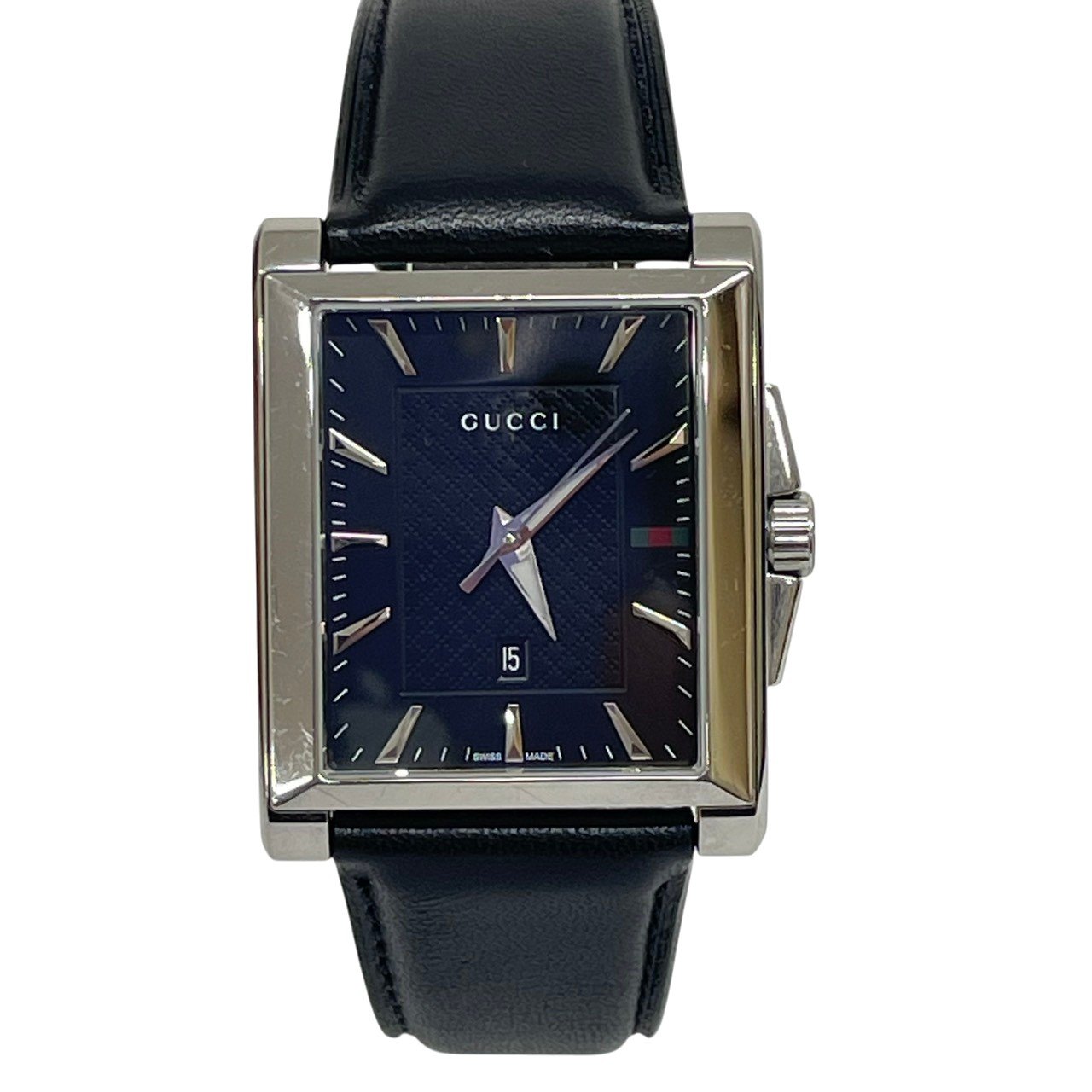 GUCCI/グッチ/138.4/Gひと休み受け答え レクタングル/石英/ウオッチ/メンズ/なめし革三尺帯/RS1369