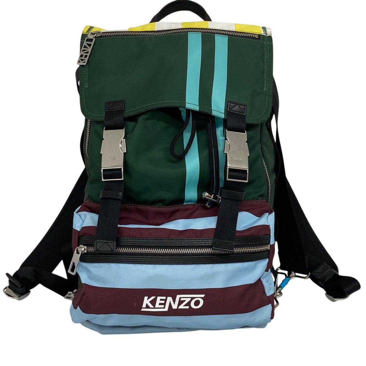 KENZO/ケンゾー/縞模様ひな型/背嚢/うしろ側容器に並べる/ナイロン/メンズ/RS1485