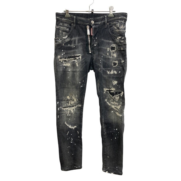 DSQUARED2/ディースクエアード/ジーンズズボン下/21AW/Super Twinky Jean/大きさ44/黒いこと黒/S74LB0998/メンズ/FB4478