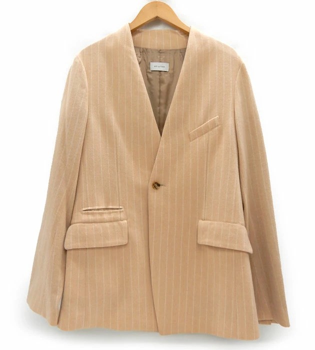 美品/BED J.W. FORD/ベッドフォード/ノーカラージャケット/サイズ0/ライトピンク/Collarless JKT/ver.1/ウール/カシミヤ/FB2843|コレカラスタイル