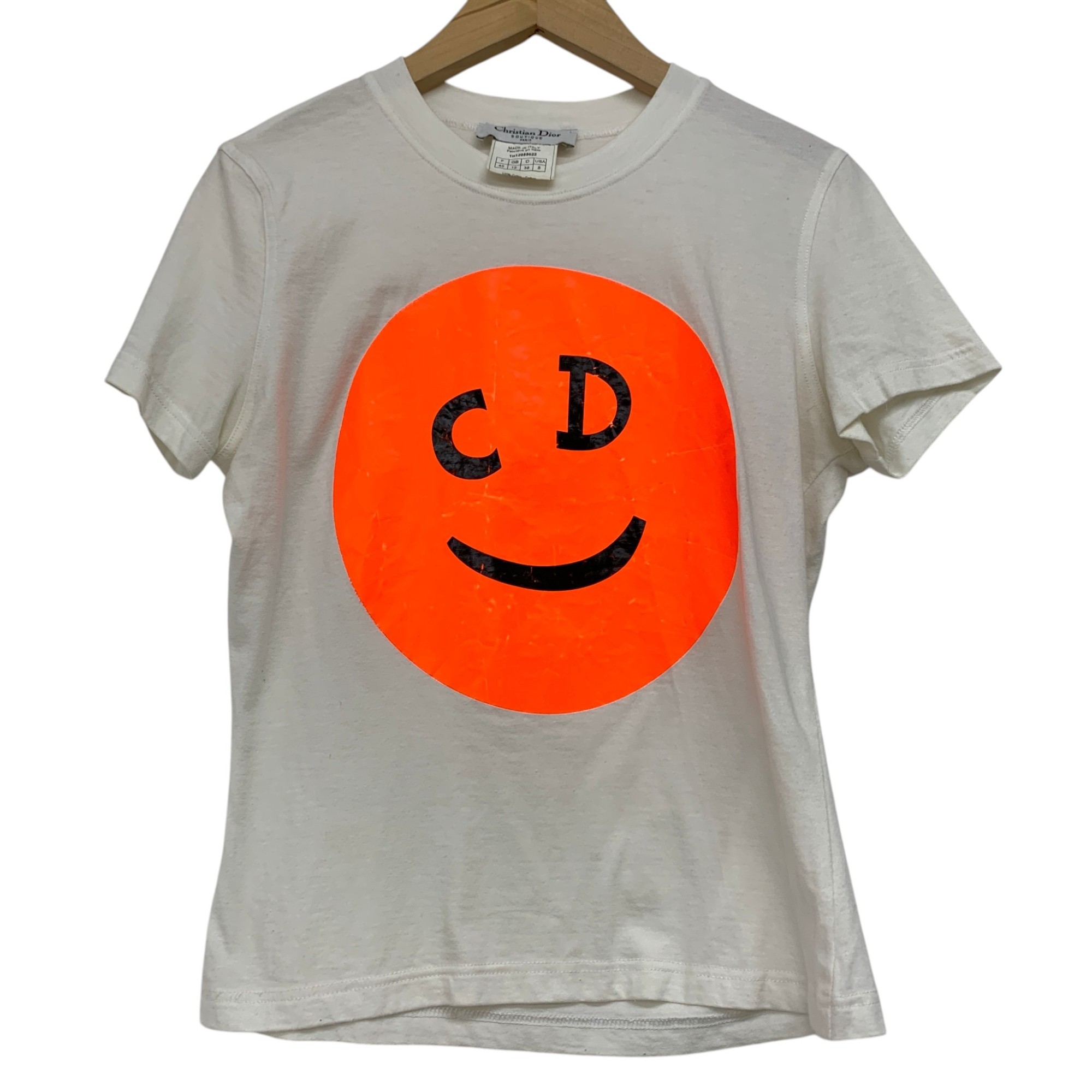 Dior/ディオール/Tシャツ/スマイリープリント/オレンジ/サイズ38/イタリア製/レディース/RS2250|コレカラスタイル