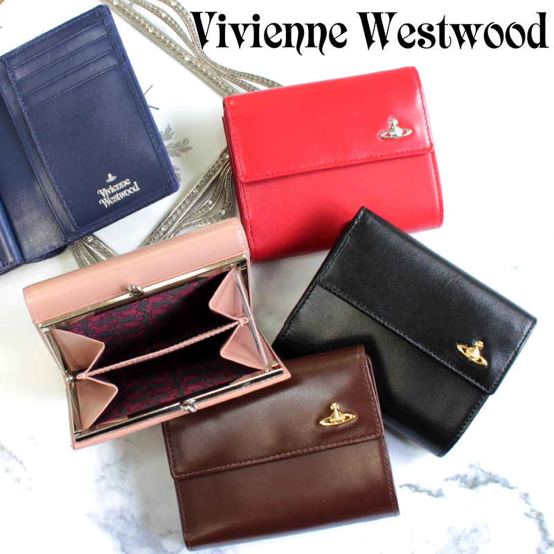 【楽天市場】ヴィヴィアン ウエストウッド 二つ折り財布 レディース がま口 Vivienne Westwood 小銭入れあり ピンク ネイビー