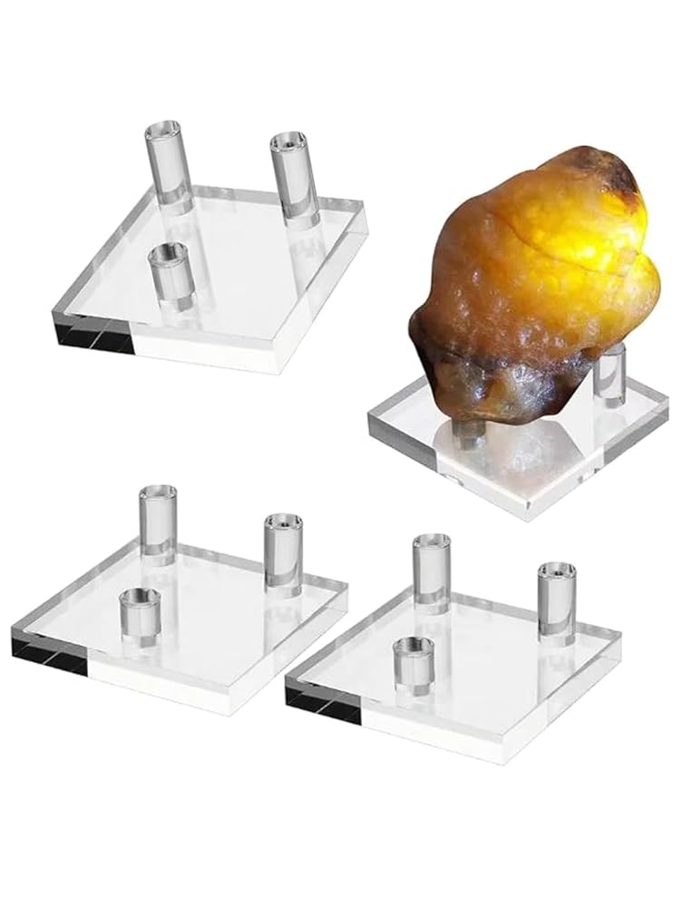 楽天市場】鉱石ディスプレイ 標本展示スタンド 4個セット 鉱物 天然石