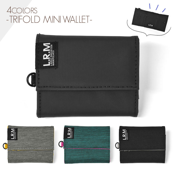 Mini wallet mens/polyester tarpaulin L.R.M tri-fold mini wallet tri-fold wallet wallet mini coin purse pass case wallet key ring key case key case small small male male commuter adult stylish and compact card plain simple nylon p