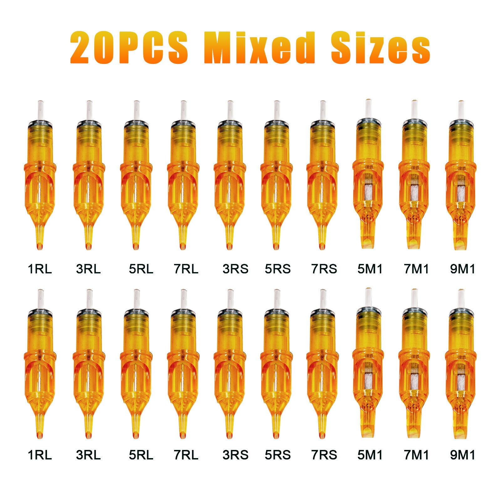 【楽天市場】タトゥーカートリッジニードル 20個 使い捨て タトゥーニードル RL、RS、RM、M1、プロのタトゥー用品 すべての