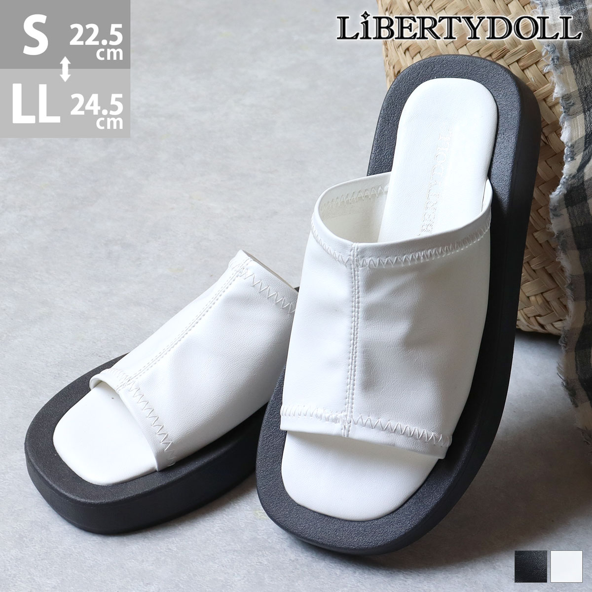 クーポン配布中 サンダル レディース スクエアトゥ サボ クッションインソール 3 2cmヒール ローヒール 歩きやすい 厚底 幅広