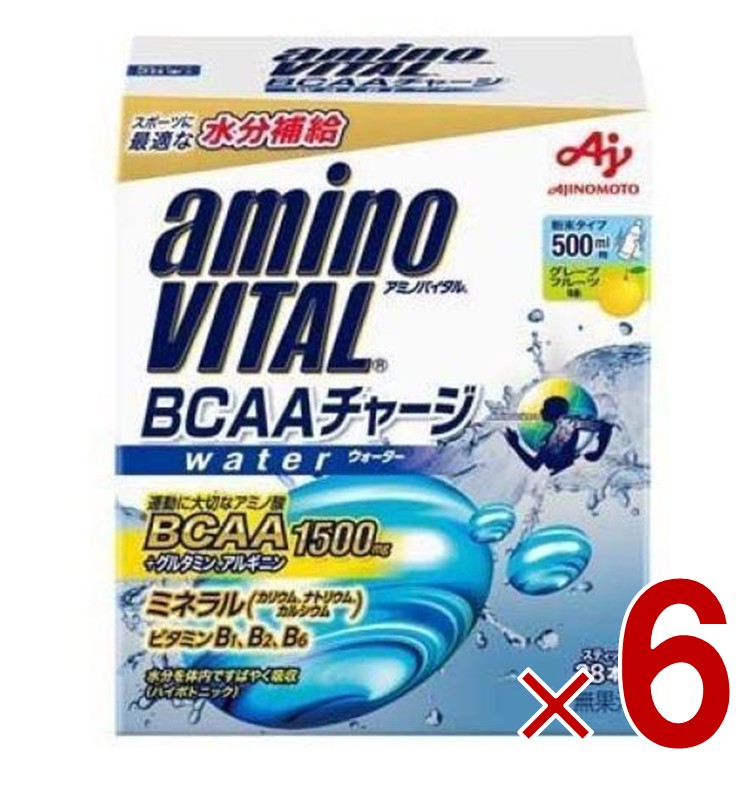 【P5倍! ※要エントリー 19-26日マラソン限定】味の素 アミノバイタル BCAAチャージ ウォーター グレープフルーツ味 7g×28本入 AMINO VITAL 6個|SG Line 店