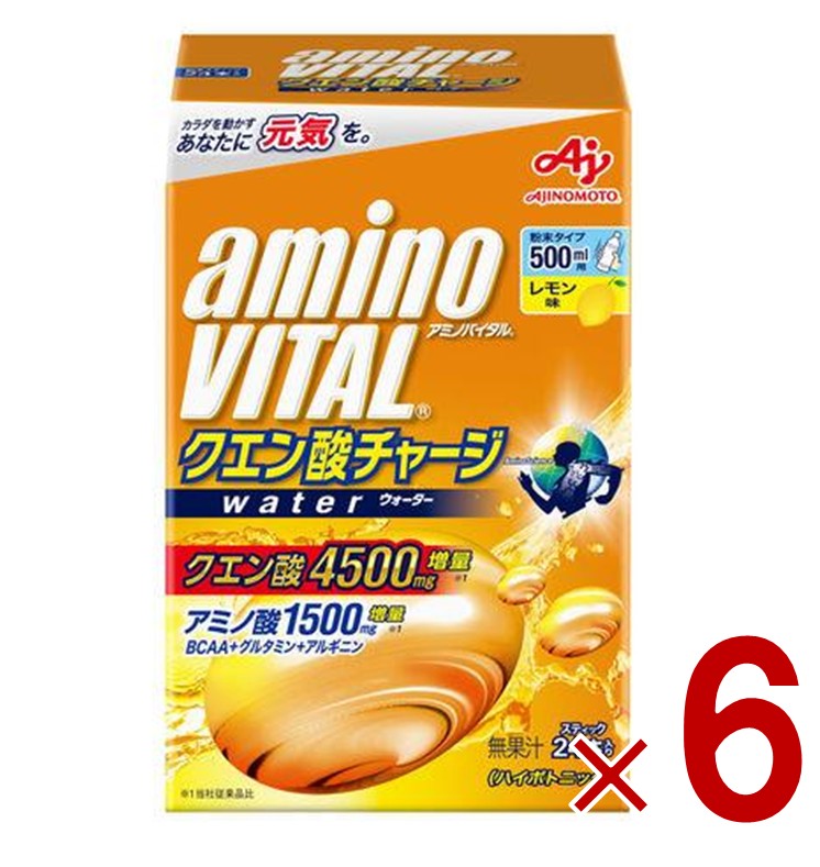 【P最大5倍 要エントリー 4-10日マラソン限定】味の素 アミノバイタル クエン酸チャージ ウォーター レモン味 24本入 アミノ酸 BCAA AMINO VITAL 6個