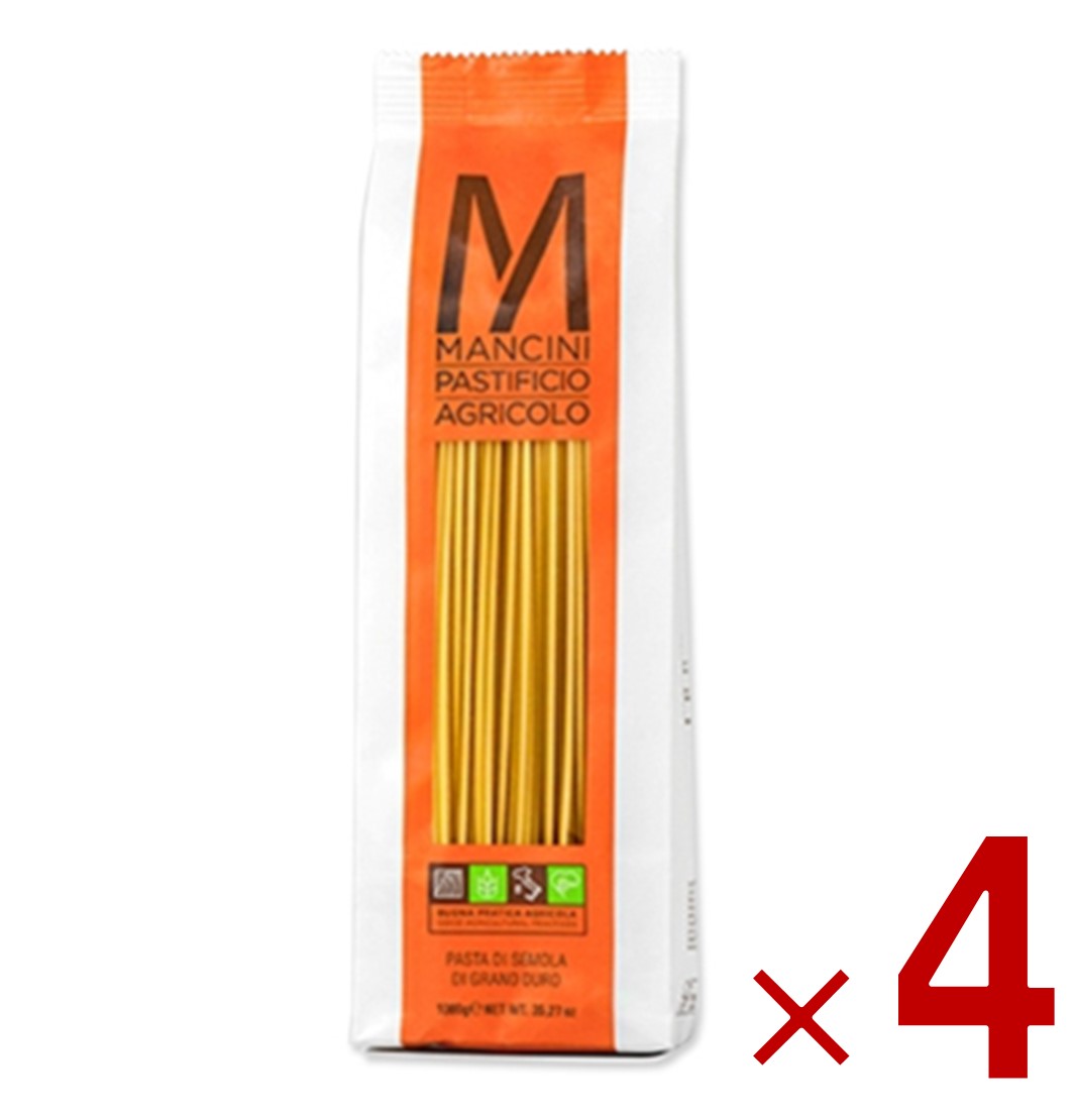 【P最大5倍 要エントリー 4-10日マラソン限定】マンチーニ スパゲッティ 2.2ｍｍ 1kg パスタ 食品 グルメ イタリアン料理 業務用 大容量 4個