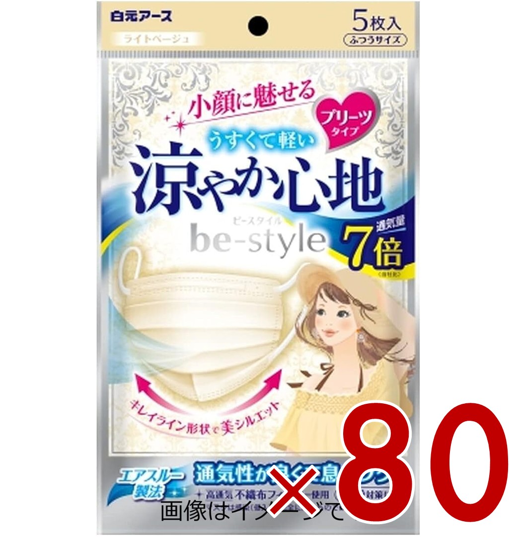 【P10倍! ※要エントリー 15日制限事項】ビースタイル 冷やりとした気味合い 点火装置ベージュ 5枚入 恍ける 不織布 白元地べた ビースタイル 筋目手合い 白元 花粉 80個