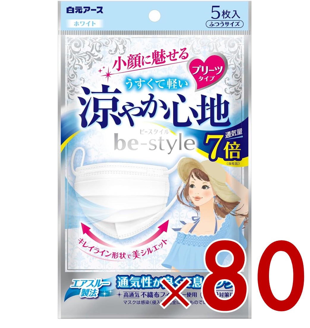 【P5倍! 要エントリー 4-11日スパセ押さえる】ビースタイル 冷やりとした気味合い 白いこと 5枚入 恍ける 不織布 白元地びた ビースタイル 筋目手合い 白元 花粉 80個