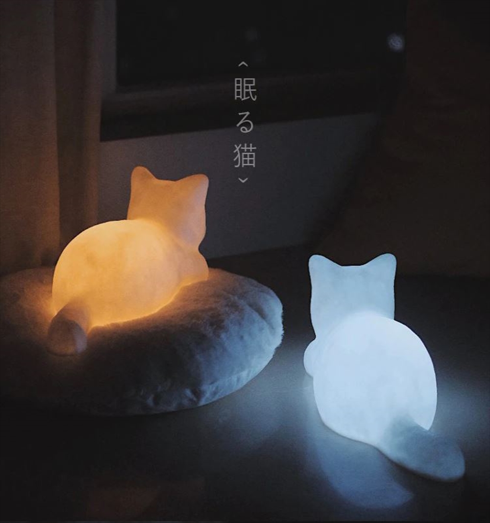NARUMI 猫　インテリアランプ　ものおと 鳴海製陶（ナルミ）より販売されていたネコのテーブルランプ