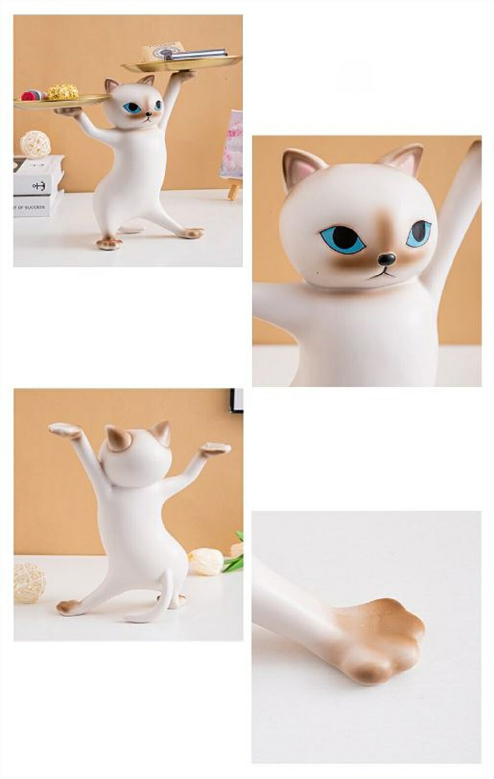 猫のトレー トレイ コースター】 アクセサリー スタンド 鍵置き 置物