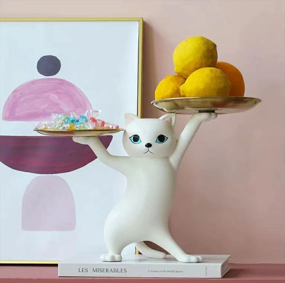 猫のトレー トレイ コースター】 アクセサリー スタンド 鍵置き 置物