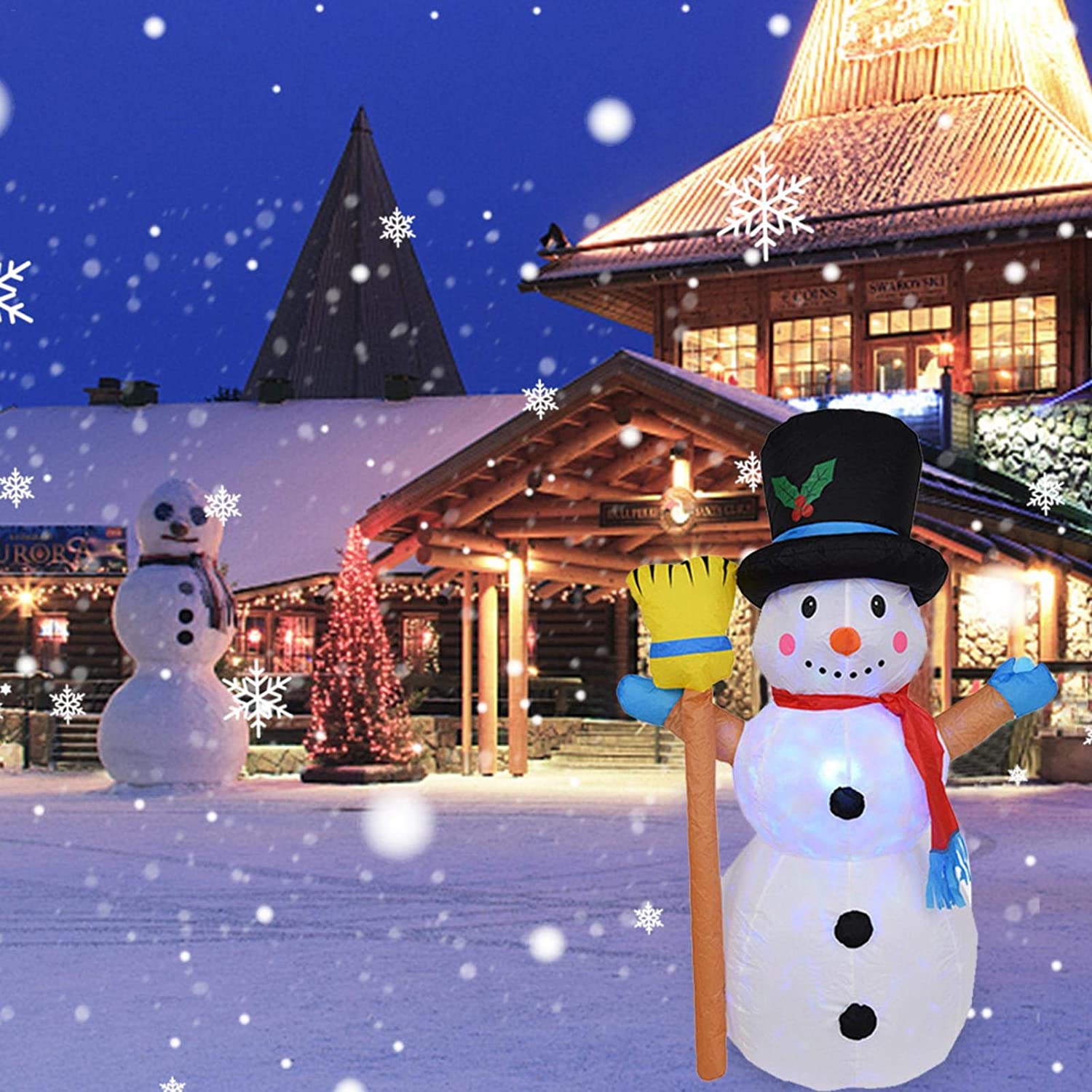 ーディスプレイ エアーブロードール LED付き 雪だるま ビッグサイズのスノーマン 快速 低騒音 空気充填 クリスマスディスプレイに 光るクリスマスツリー エアーブロー クリスマスイルミネーション?店舗 ディスプレイ 飾り?イベント用 屋外設置可能