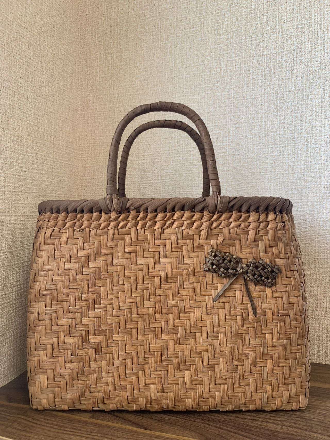 楽天市場】山葡萄 かごバッグ 国産 網代編み 3mmひご幅30cmx本体の高さ