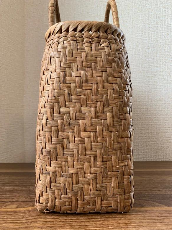 山葡萄 山葡萄かごバッグ 手作り 内布あり 和服バッグ 網代編み