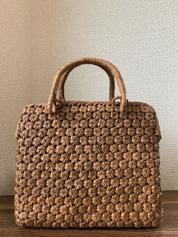 Mountain grape mountain grape basket bag, handmade flower basket bag, handbag with inner cloth, kimono bag, yukata bag, ladies bag (approx.) width 27 x body height 23 x gusset 11 cm