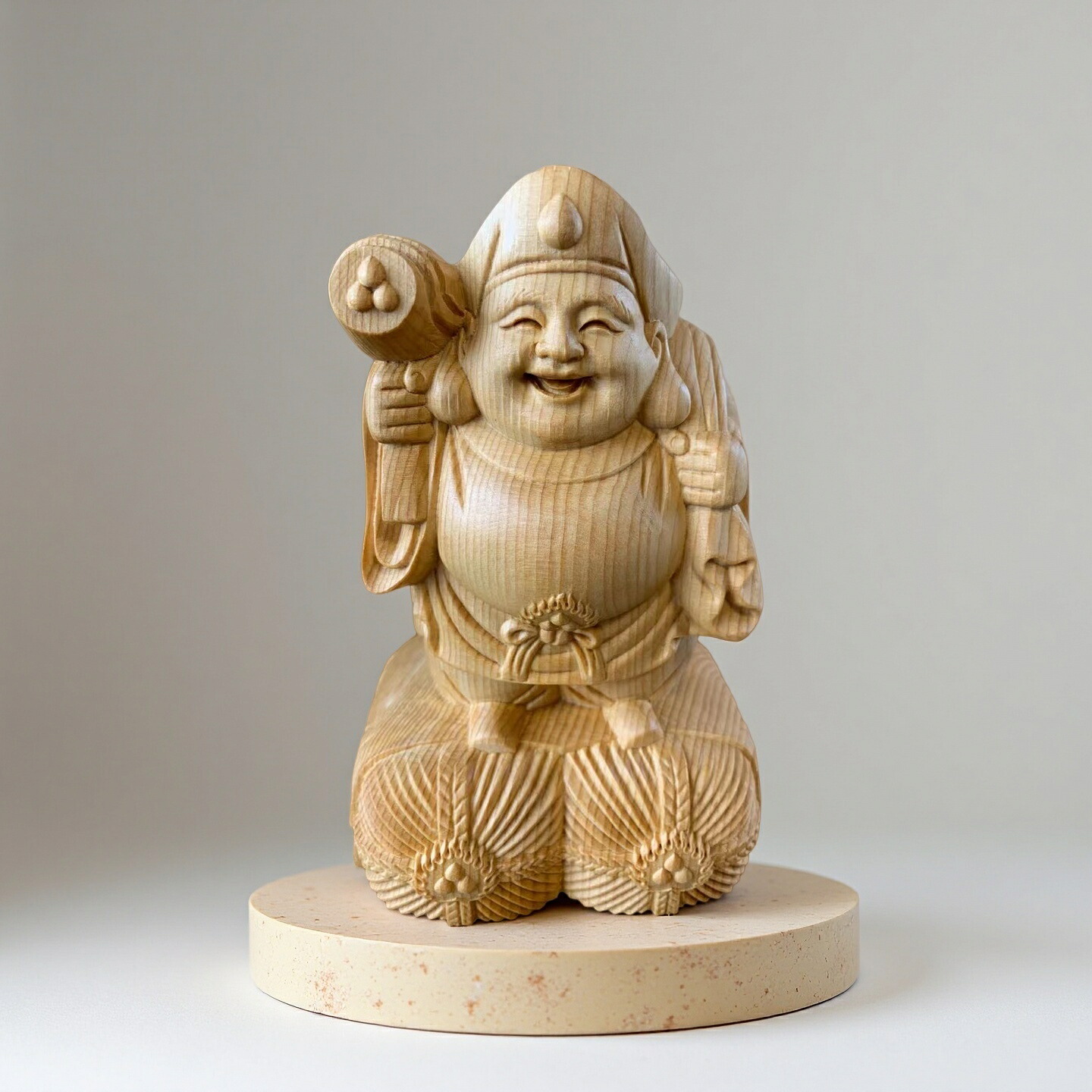 江戸期　福神【大黒天神像】仏像　木彫り 七福神 大黒天木像, 日本, 江戸時代 18世紀. （宗教 神道 仏教