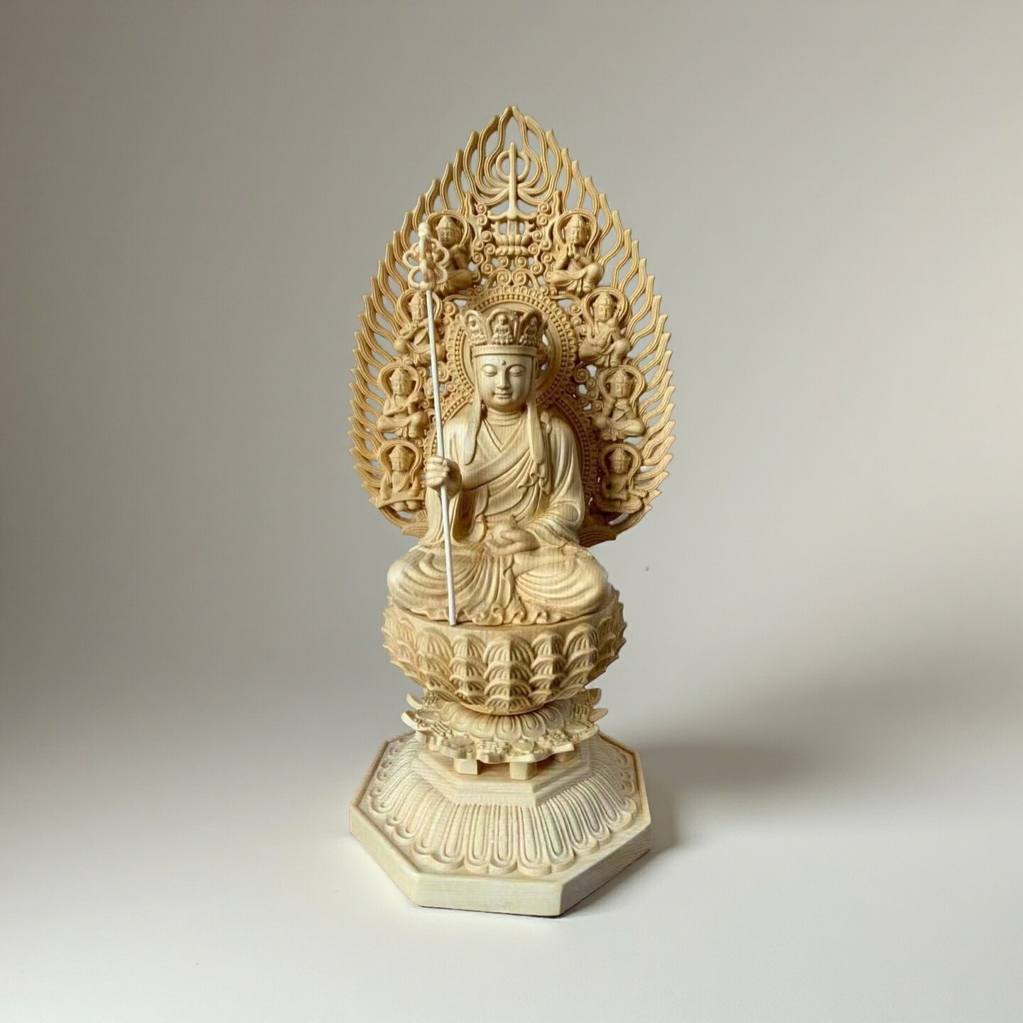 お地蔵さん （総高15cm、幅12cm、奥行12cm） 楽天市場】木彫仏像 お地蔵さん 15cm 桧木 国産桐箱付き お地蔵