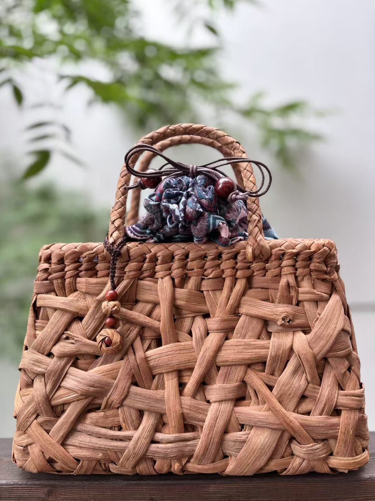 本藤網代カゴバック 本藤網代カゴバック 本藤網代カゴバック 網代バッグ L 低い/竹