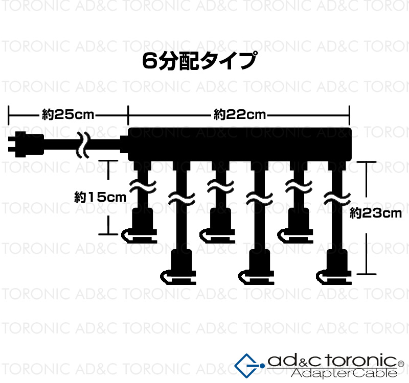 6又コンセント 屋外用 防雨型 分配コード イルミネーション 増設 電源コード コンセント 6分配電源コード AD&C TORONIC  (ah-7937) 電源増設 屋外用 複数のイルミネーションライトの配線に便利な防雨型分配コード/防雨キャップ付｜総合通販ショップ みどりや