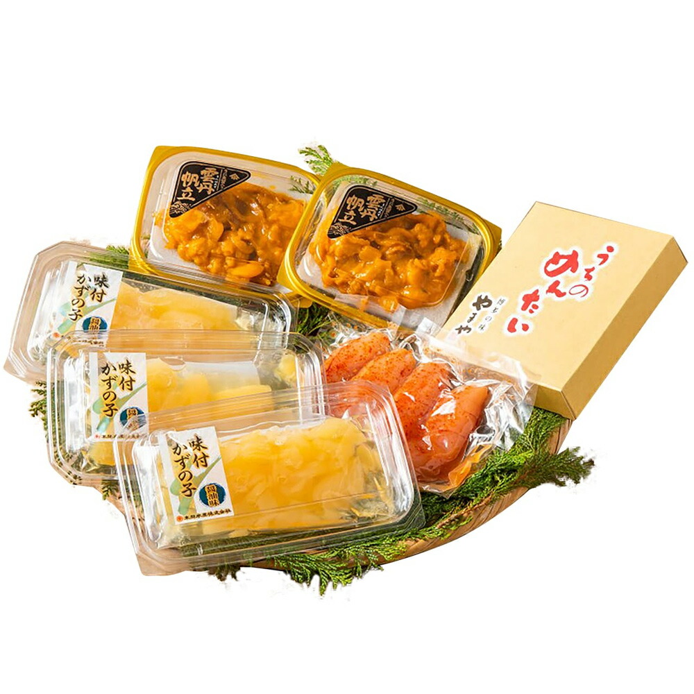 小川うに うにほたて醤油入・やまや明太子・数の子詰合せ(4937-50) 1894-515 おつまみ 珍味 雲丹ほたて 辛子明太子 切子 ギフト 内祝い 贈り物 お取り寄せグルメ 産直 詰め合わせ お中元 お歳暮 食品 お礼 プレゼント 食べ物 出産 【送料無料】