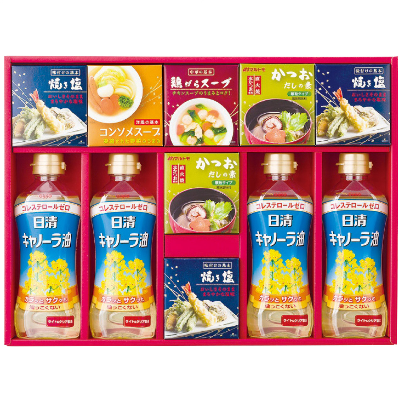 バラエティ調味料ギフト AP-DO 1227-055 のし無料 ラッピング無料 ギフト だしの素 塩 キャノーラ油 調味料 詰め合わせ 内祝い お祝い返し お返し お礼 出産内祝い 出産祝い お歳暮 お中元 香典返し ギフトセット 贈り物 贈答品 N1【送料無料】