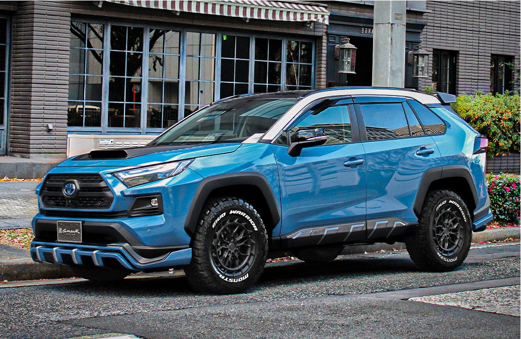 50系RAV4(アドベンチャー専用)フロントハーフ/リアハーフスポイラー2Pセット未塗装【ロジャム/ROJAM】｜エスエイチカンパニー