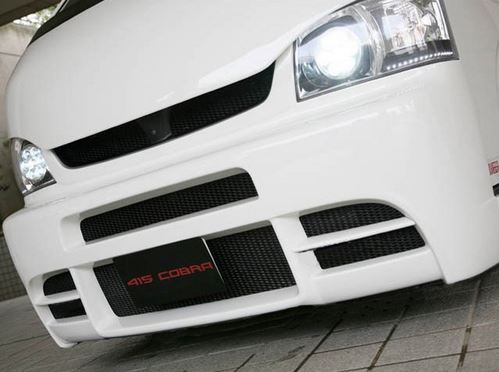 415コブラ（ラブラーク） ナロー用 STAGE2フロントバンパースポイラー3点セット　未塗装　200系ハイエース標準ボディ1～2型/3型画像