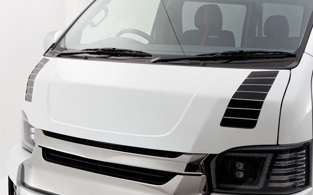 ダイナスティ(Dynasty) EXIST EVO タイプ4 スラスターボンネットスポイラー未塗装 200系ハイエース4型ワイドボディ【WIDE専用】