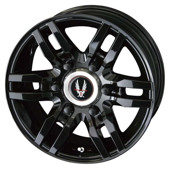 共豊 PPX PR-06 シャイニーブラック 15インチ 【厳選輸入195/80R15ホイールタイヤセット】 200系ハイエースに最適〈タイヤメーカー選べます！〉