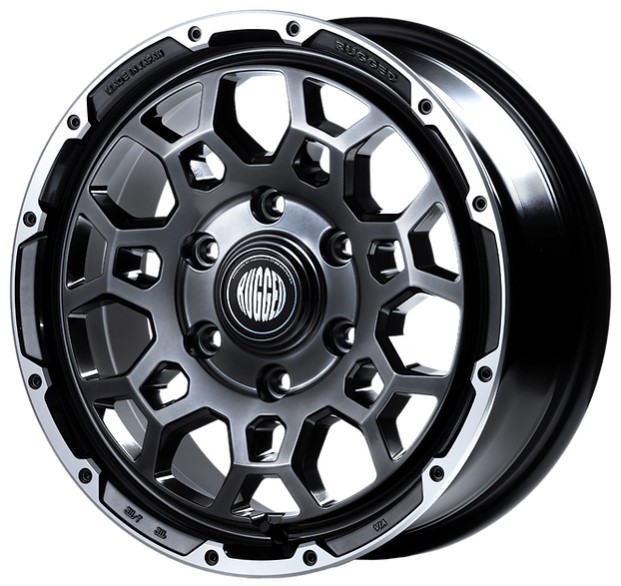 舞杏(BUAN) ラギッドロック ハイパーブラック 16インチ 【厳選輸入215/65R16ホイールタイヤセット】200系ハイエースに最適〈タイヤメーカー選べます！〉