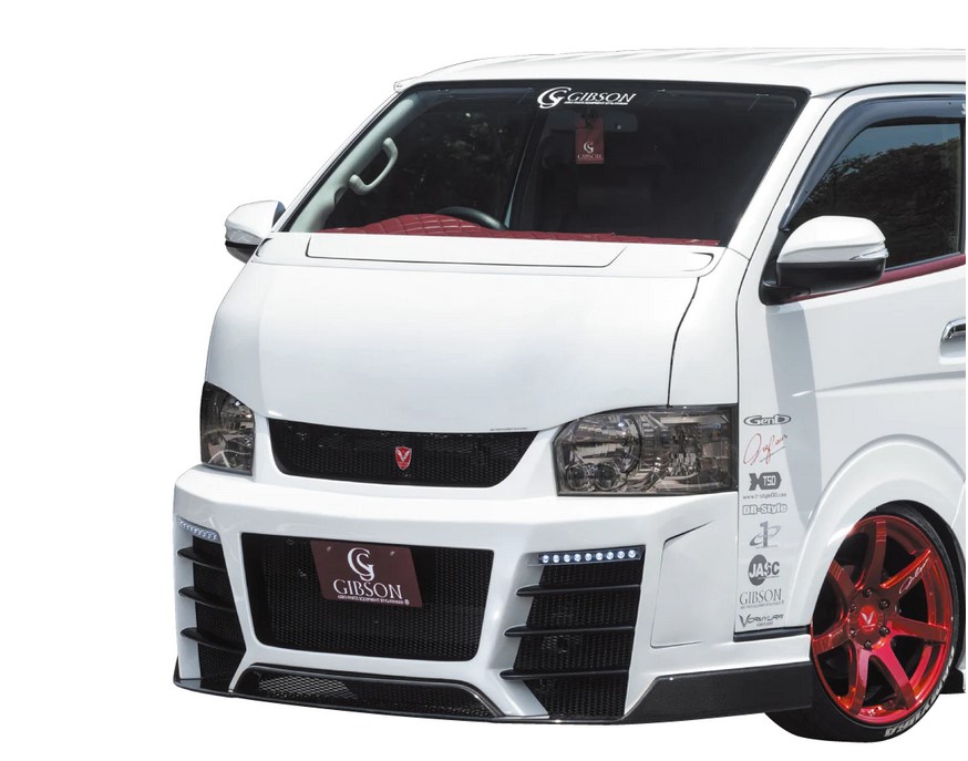 (フロントバンパースポイラー+ユーロアンダーリップ)塗装済み/未塗装 200系ハイエース標準ボディ/ワイドボディ【ギブソングラファムグレン・GIBSON】