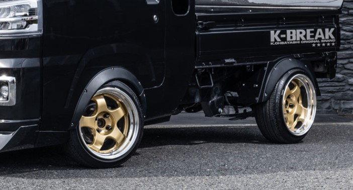 オーバーフェンダーキットF/Rセット未塗装 ハイゼットトラック・ジャンボS500系【後期用】(ケイブレイク/K-BREAK-BabyGang)