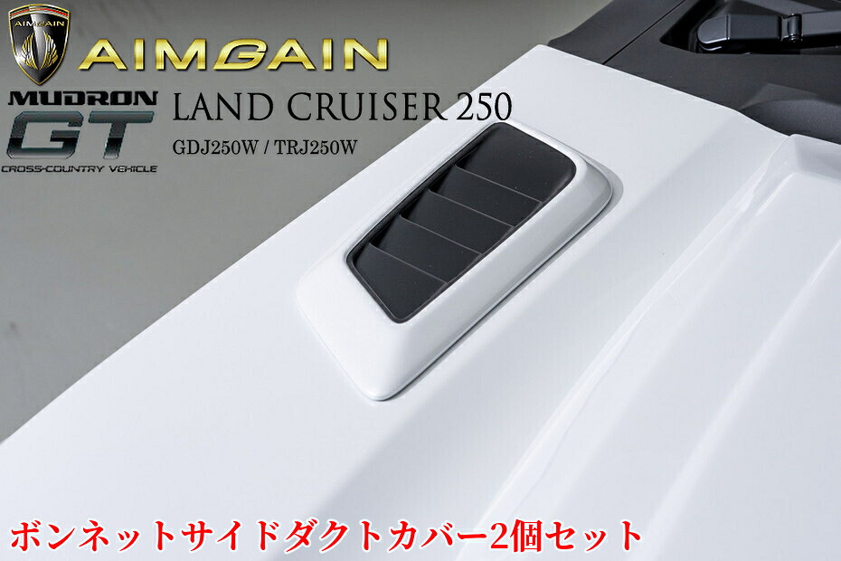 250系ランドクルーザー(AIMGAIN)エイムゲインMUDRON GTX ボンネットサイドダクトカバー2個セット未塗装|エスエイチカンパニー