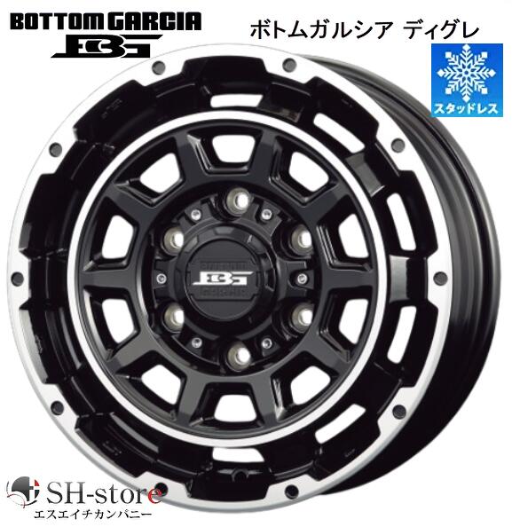 限定激安スタッドレス コーセイ KOSEI ボトムガルシア ディグレ ブラックポリッシュ 16インチ【215/65R16スタッドレスセット】200系ハイエースに最適〈タイヤメーカー選べます〉