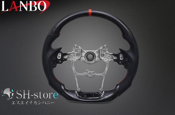 ランボ LANBO プレミアムスポーツステアリング ウェットカーボン×リアルレザー 300系ランドクルーザー