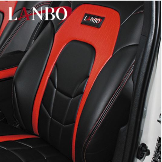 ランボ（LANBO）シートカバー タイプVOID【ブラック×レッド】 200系ハイエース1～6型S-GL専用