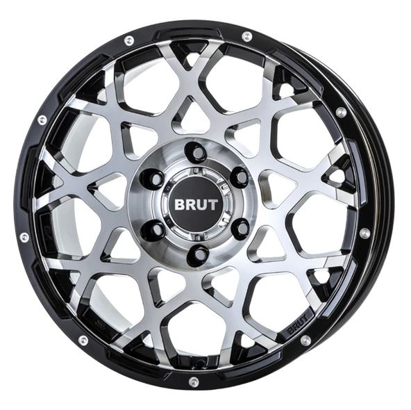 MKWトライスター BRUT ブルートBR-55 ミルドマシンブラック 18インチ 【厳選輸入265/60R18セット】 ランクルプラド150に最適〈タイヤ銘柄選べます！〉