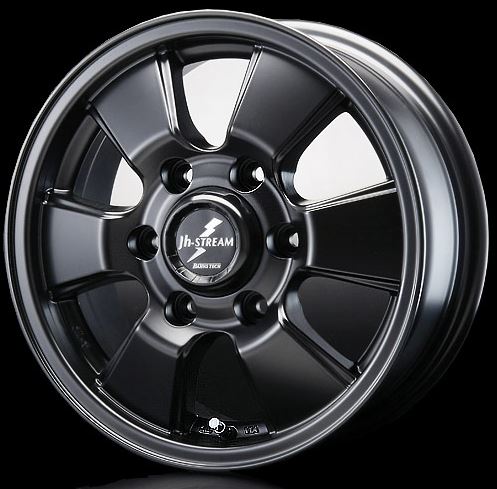 バーンズテック(BLEST) JHストリーム セミグロスブラック 15インチ 【厳選輸入195/80R15ホイールタイヤ4本セット】 200系ハイエースに最適〈タイヤメーカー選べます！〉