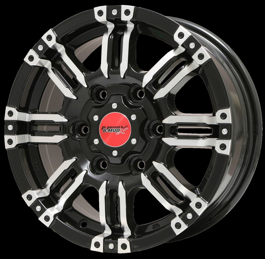 ビッグウェイ(BIGWAY) ビーマッドX ブラックポリッシュ 17インチ 【厳選輸入215/60R17タイヤセット】 200系ハイエースに最適〈タイヤ銘柄選べます！〉