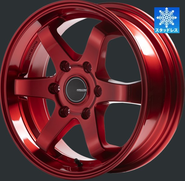 限定スタッドレス 舞杏 KBレーシング 17インチ キャンディレッド 厳選輸入215/60R17スタッドレスセット】 200系ハイエースに最適〈タイヤ銘柄選べます〉｜エスエイチカンパニー