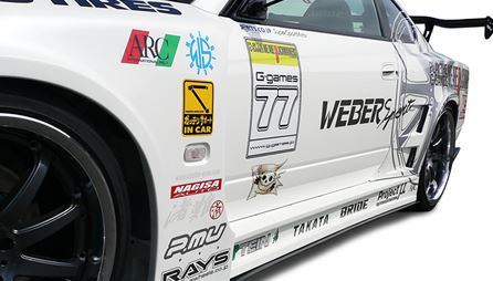 ウェバースポーツ　WEBERSPORTS　フロント30mmワイドフェンダー(FRP)　未塗装　S15シルビア