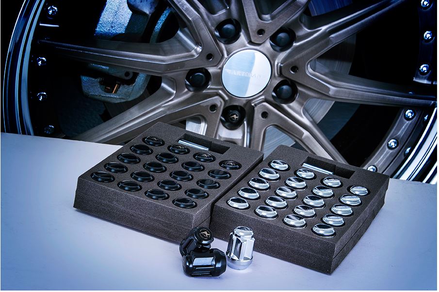 アーティシャンスピリッツ ロックナットセット LOCK×4PCS LUGNUT×16PCS M12/M14-P1.5(クローム/ブラック)