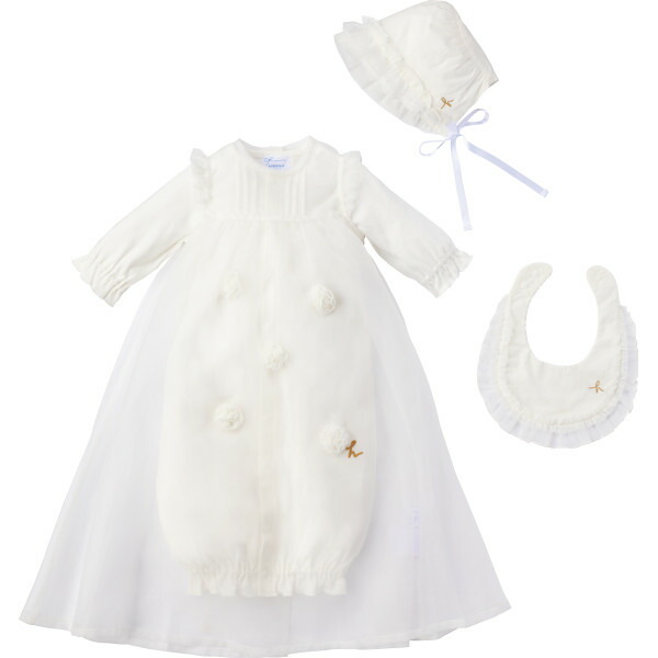 ハッカベビー セレモニードレスセット 0090042019993 ベビー服 ベビーウェア 長袖2WAYカバーオール 新生児 ベビー ファーストドレス スタイ 帽子 赤ちゃん 出産祝い ギフト 退院 お宮参り 百日祝い 贈り物 誕生日 プレゼント お祝い 内祝い お返し