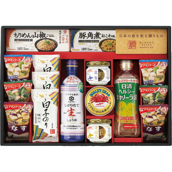 味香門和膳 みかどわぜん アマノフーズ＆キッコーマン和食詰合せ MKD-50B お返し 内祝い 出産 結婚 挨拶 手土産 退職 祝い プレゼント 引越し 新築 御挨拶 粗品 快気祝い お見舞い返し 全快祝い 御礼 お礼