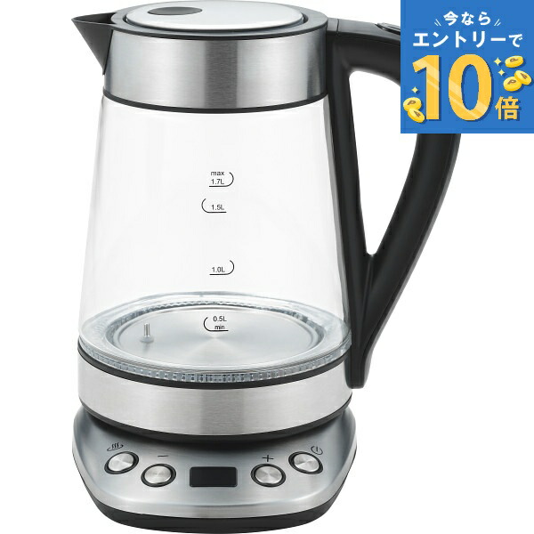楽天市場】ガラスケトル 電気ケトル 1.2L 800W 自動電源オフ 空焚き