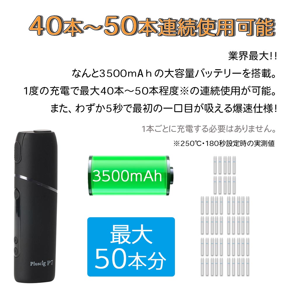 楽天市場 クーポンで 300円off アイコス 互換機 本体 Pluscig P7 加熱式タバコ 加熱式電子タバコ 電子タバコ 連続 吸い 使用 チェーンスモーク 振動 最新 デジモク